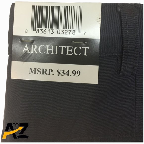 Architect Mens Dress Pants New Size 36x30 Charcoal Gray Pockets Zip Up Button Fl - Picture 5 of 15